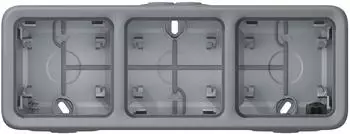 Legrand Plexo 55 Gehäuse 3-fach waagerecht, Aufputz, grau (069680)