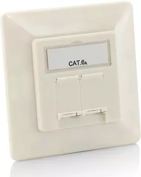 Equip Cat6A Unterputz-Dose RJ45 8/8, reinweiß (RAL9010) (125772)