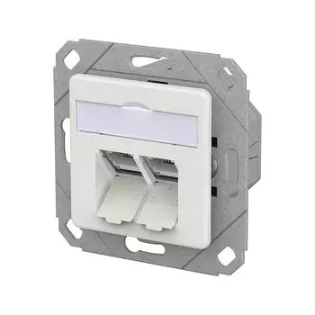 Metz Connect E-DAT C6A LSA++ Dose 2-Port UPk, verkehrsweiß (130E381127-I)