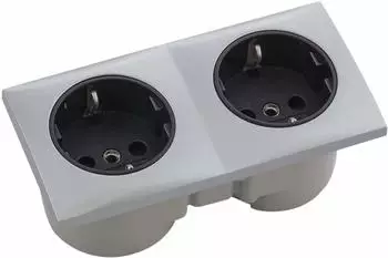 Berker Integro Flow Doppelsteckdose, chrom matt, schwarz