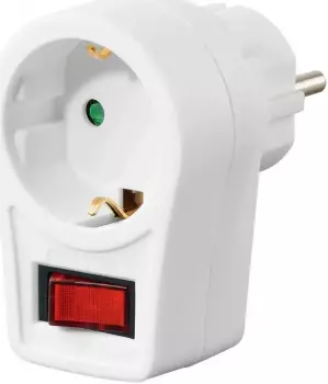 Hama Steckdosenadapter Schuko-Steckdose mit Schalter, weiß (00223212)