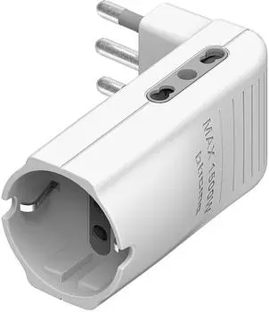 Bticino Corner Steckdosenadapter 2-fach 16A, weiß (S3616DE)
