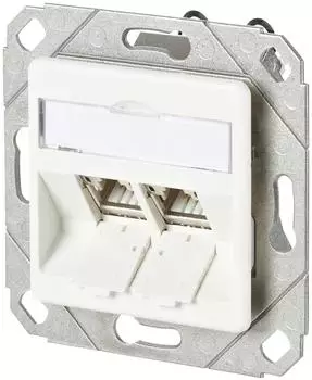Metz C6A Modul 2-Port 180&deg; Unterputz, reinwei&szlig; RAL9010 (130B11D21102-E)