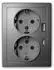 McPower Flair 2-fach Schutzkontakt-Steckdose 250V~/16A USB-A+C PD20W anthrazit
