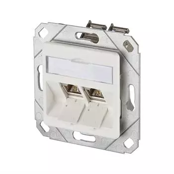 Metz E-DAT Modul 2-Port Anschlussdose Cat.6A, reinwei&szlig; (1309121102-E)