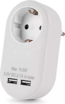 Rarewaves Steckdosenadapter 2x USB-A, weiß (EPAG-1EE-2USB-W)