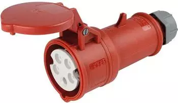 Herth+Buss CEE-Kupplung 400V 32A, 5-polig, rot, IP44, mit Deckel & Knickschutz (51307070)