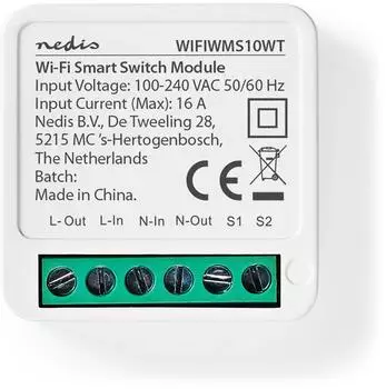 Nedis SmartLife WLAN-Schalter 2,4GHz 3680W (WIFIWMS10WT)