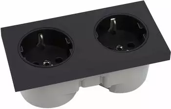 Berker Integro Pure Doppelsteckdose schwarz matt