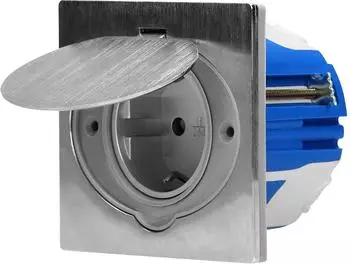 Orno Boden-Einbausteckdose Schuko IP44 Edelstahl mit Klappdeckel (OR-AE-1397(GS)MB)
