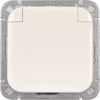 Opus OPUS 1 Schutzkontakt-Steckdose Premium mit Federklappdeckel, reinweiß (560.120.02)