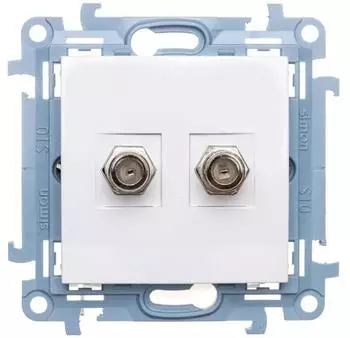 Kontakt-Simon 10 Modul Steckdose 2x TV Typ F, weiß (CASF2.01/11)