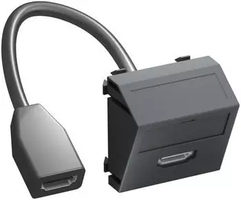 OBO Bettermann Multimediaträger HDMI 45x45mm schwarz-grau (6104841)