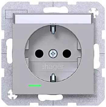Hager SCHUKO-Steckdose K-LED Beleuchtungsfeld EHBS titan (WAS1402TA)