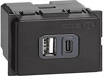 Legrand Living Now USB-Lademodul USB-A & USB-C, 2 Module (K4287C2)