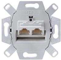 Jung Netzwerkdose UAE 8-8 UPOK6, Unterputz, 2x RJ45 / Keystone, Cat.6