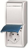 Busch-Jaeger Steckdose Ocean 20-02 EWN-53, IP44, Aufputz, 2-fach, mit
