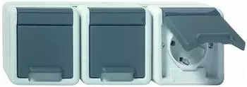Gira Schuko-Dreifachsteckdose, grau (078930)