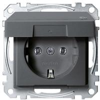 Merten MEG2314-0414, Merten MEG2314-0414 SCHUKO-Steckdose mit Klappdeckel, IP44,