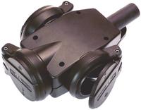 As Schwabe 60455 3fach-kupplung Vollgummi 230 V Schwarz Ip44