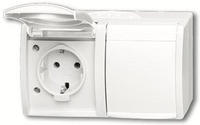 Busch-Jaeger 2CKA002084A0723, Busch-Jaeger 20/2 EBW-54 SCHUKO Steckdose mit erh.