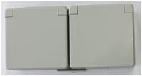 JUNG 622WW, Jung 622WW SCHUKO Zweifach-Steckdose Lichtgrau Serie WG