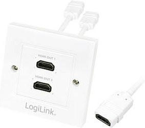 LogiLink HDMI Anschlußdose 2-fach, weiß (AH0015)