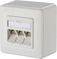 Metz Connect C6Amodul 270&deg; - Steckdosenauslass - RJ 45 - 3 Netzwerksteckdosen - Pure