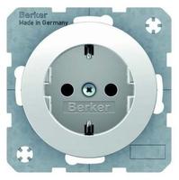 Berker 47432089, Berker 47432089 Steckdose SCHUKO R.1/R.3 Polarwei&szlig; gl&auml;nzend