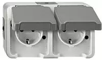Merten MEG2321-8029, Merten MEG2321-8029 SCHUKO-Doppel-Steckdose, waagerecht