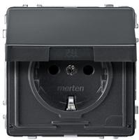 Merten MEG2310-7214, Merten MEG2310-7214 SCHUKO-Steckdose mit Klappdeckel
