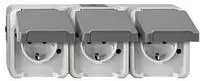Merten MEG2391-8029, Merten SCHUKO-Dreifach-Steckdose MEG2391-8029 | Aufputz 