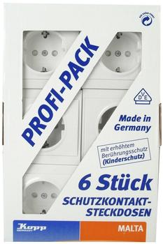 Kopp 6er Spar-Pack Schuko-Steckdose Malta (923413051)