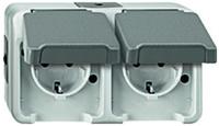 Merten MEG2390-8029, Merten MEG2390-8029 SCHUKO-Dreifach-Steckdose, waagerecht