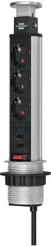 Brennenstuhl Tower Power 3-fach aluminium/schwarz (1396200013)