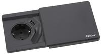 EVOline Steckdosenelement EVOline Square 80 230 V - schwarz , Schukosteckdose +