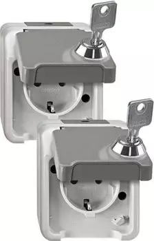 Merten 1-fach lichtgrau 2er-Set (MEG2424-8029)