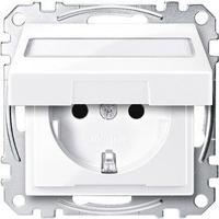 Merten System M Steckdose, 1f, aktivwei&szlig;, gl&auml;nzend, Unterputz, mit erh&ouml;htem