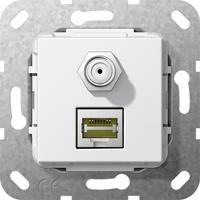 Gira Modular Jack RJ45 Cat 6A 10 Gbit SAT-F-Buchse, Reinwei&szlig;, 569703 569703