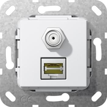 Gira Gbit-Ethernet und SAT-F Buchse reinweiß (569703)