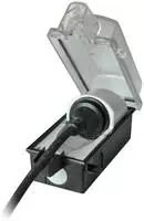 InterB&auml;r 9015-001.01 Aufputz-Steckdose abschlie&szlig;bar IP44 Schwarz, Transparent
