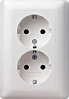 Gira 078803 Doppel Schuko Steckdose Steckklemme ohne Kralle Standard 55, reinwei&szlig;