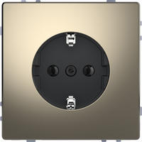 Merten MEG2301-6050 SCHUKO-Steckdose, Steckklemmen, Nickelmetallic, System...
