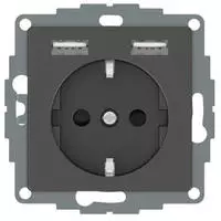 Merten MEG2366-0414, Merten MEG2366-0414 Schuko Steckdose mit USB Ladeger&auml;t