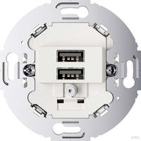 Berker Usb-ladesteckdose 230v 2fach 3.0a Tragring Rund Polarweiss 260219