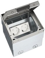 Obo Bettermann Bodensteckdose Mit 2-fach Vde-steckdose 140x140x110 Edelstahl,