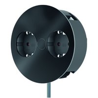BACHMANN Steckdosenelement Twist 230 V - 2 Steckdosen , schwarz RAL 9005 matt