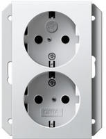 Gira 273103, Gira 273103 SCHUKO 2-fach SH f. UP-Dose 1-fach System 55 Reinwei&szlig;