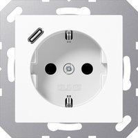 JUNG A1520-18CWW, Jung A1520-18CWW SCHUKO-Steckdose mit USB Typ C (max. 3A)...