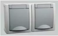 VIKO Feuchtraum-Schalterprogramm Doppelsteckdose Pacific Grau 90591088-DE 1 St.